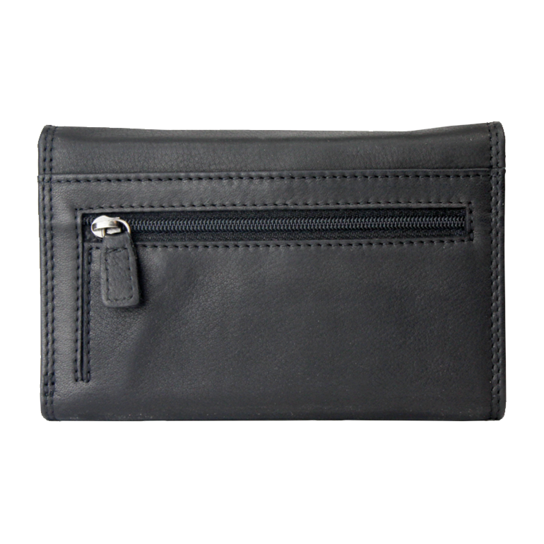 Rugged Earth Black Leather Mid Size Wallet 880016