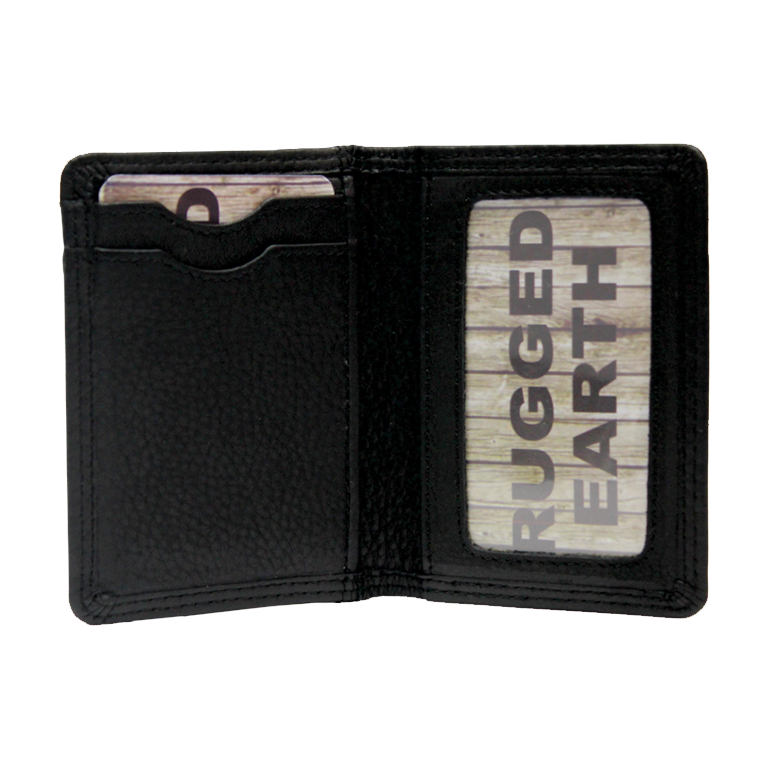 Rugged Earth Black Leather Card Holder Wallet 880017